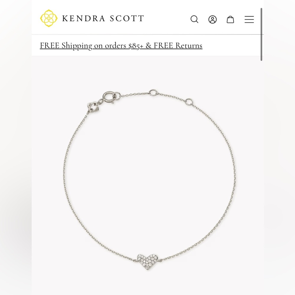 Kendra Scott Silver Heart Bracelet